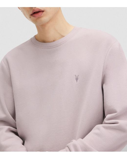 AllSaints Pink Cotton Raven Sweatshirt for men