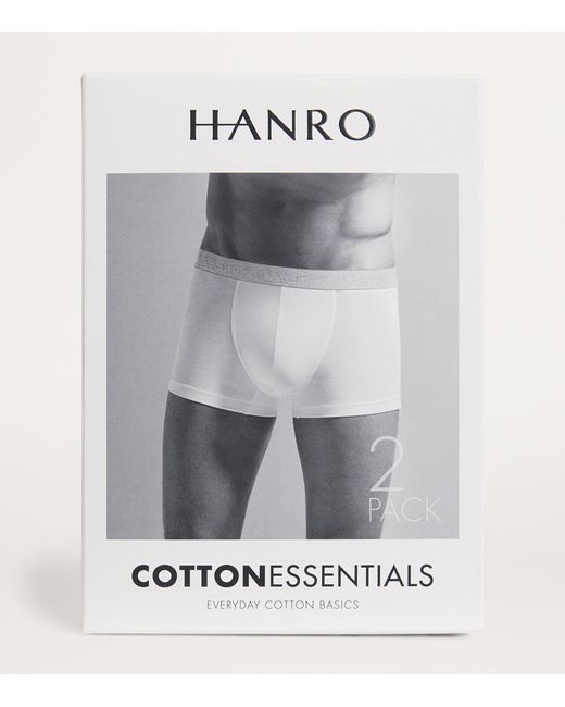 Hanro White Cotton-Blend Essential Trunks for men