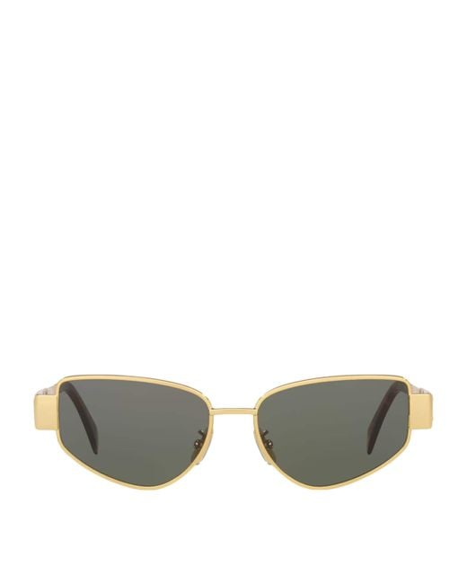 Céline Green Metal Triomphe Cat Eye Sunglasses