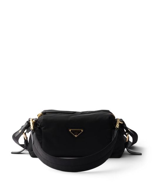 Prada Black Small Re-Nylon And Leather Explore Shoulder Bag