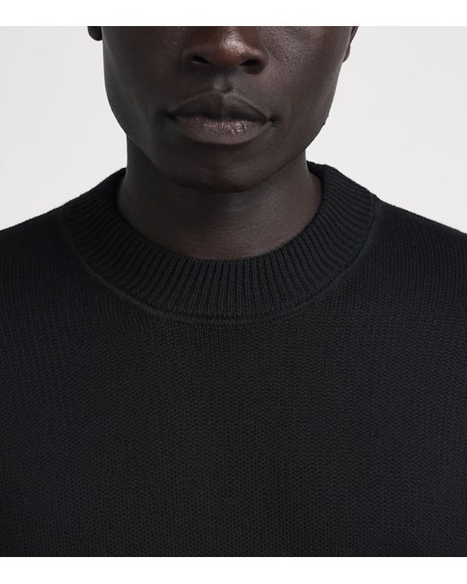 Stone Island Black Cotton-Cashmere Ghost Sweater for men