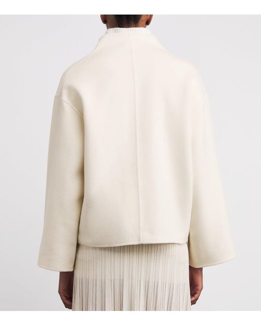 Soft Goat White Wool-Cashmere Short Jacket