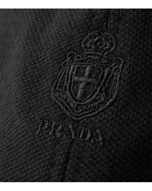 Prada Black Piqué Baseball Cap for men