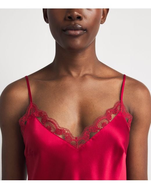 Simone Perele Red Silk-Blend Love Me Cami Top