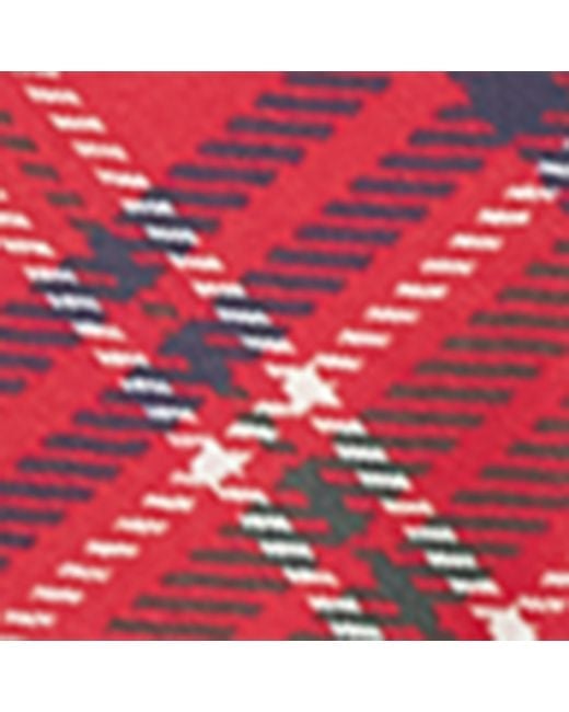 Harrods Red Silk Tartan Scarf