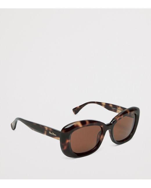 Max Mara Brown Oversized Oval Sunglasses