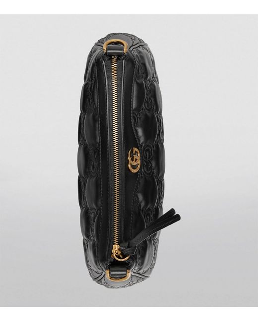 Gucci Black Leather Gg Matelassé Shoulder Bag