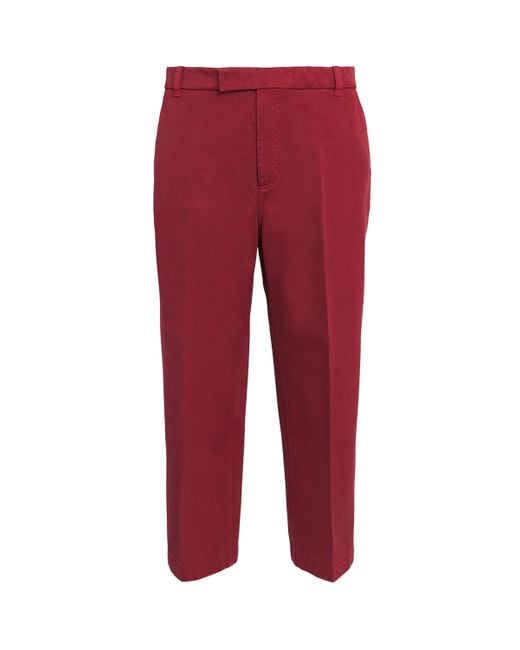 Thom Browne Red Cotton Chinos for men