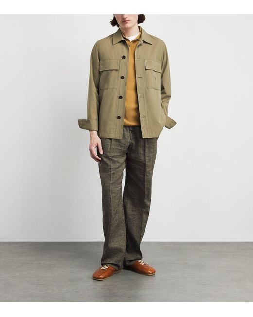 John Smedley Yellow Merino Wool Textured Polo Shirt for men
