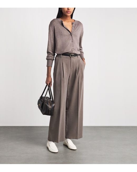 Varley Gray Alysha Wide-Leg Trousers