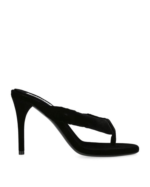 Alaïa Black Thong Sandals With Velvet Heel