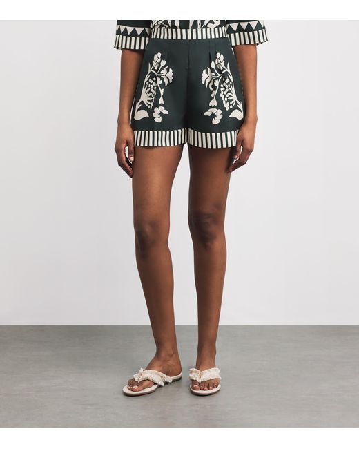 Eres Black Silk Floral Arjun Shorts