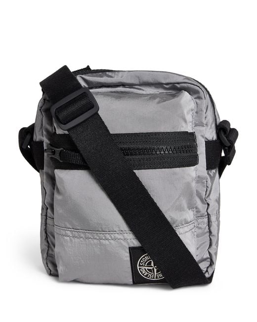 Stone Island Black Coated-Nylon Logo Cross-Body Bag for men