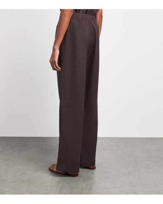 With Nothing Underneath Brown Hemp The Palazzo Trousers