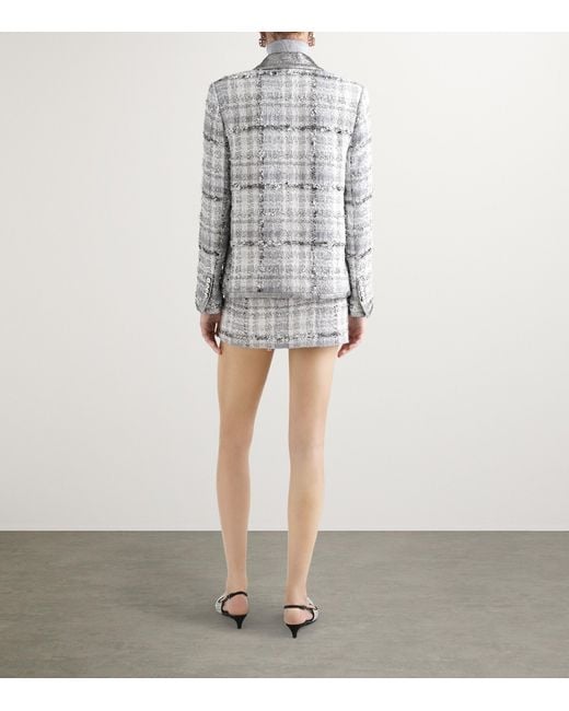 Dolce & Gabbana Metallic Tweed Check Mini Skirt