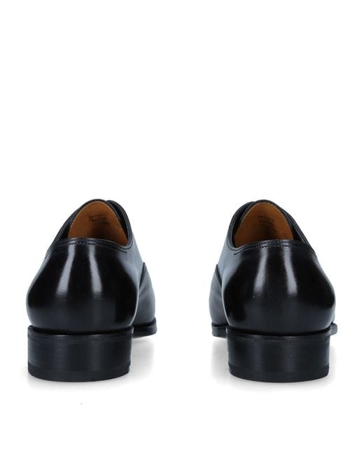 John Lobb Black Leather Philip Ii Oxford Shoes for men