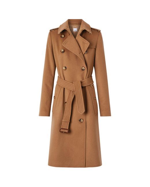 Burberry Brown Cashmere Kensington Trench Coat