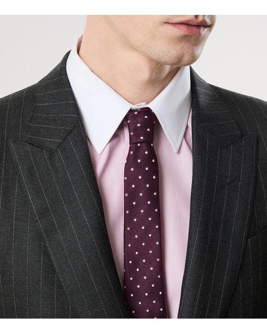 Tom Ford Purple Silk Polka-Dot Tie for men