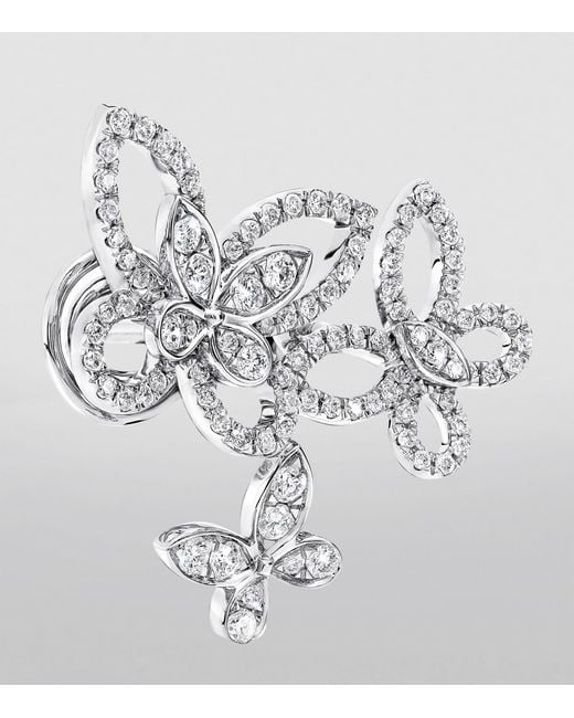 Graff Metallic And Diamond Butterfly Earrings