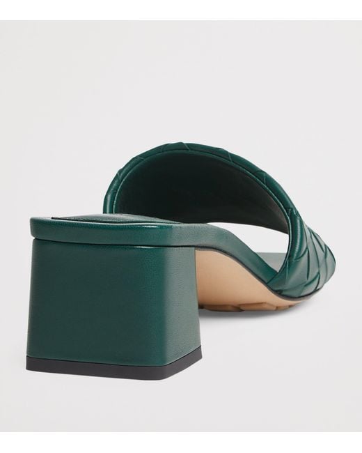 Bottega Veneta Green Lambskin Parco Heeled Mules 45