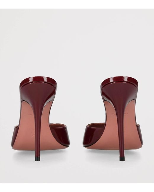 AMINA MUADDI Purple Patent Leather Elodie Heeled Mules 105