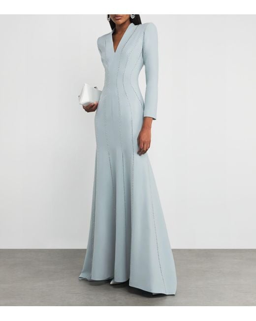 Jenny Packham Blue Embellished Victoire Gown