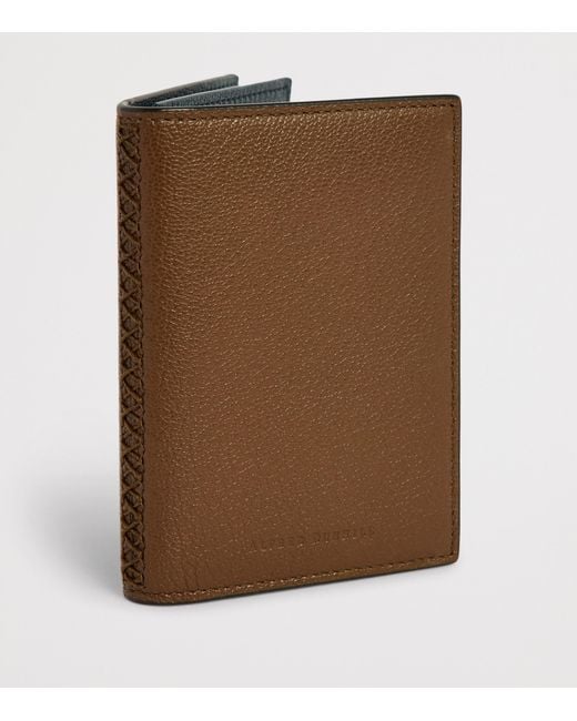 Dunhill Brown Leather Century Card Holder for men