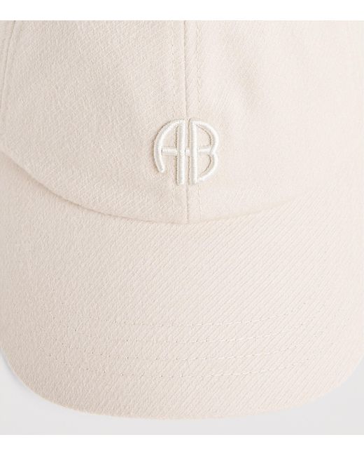 Anine Bing Natural Embroidered Jeremy Baseball Cap