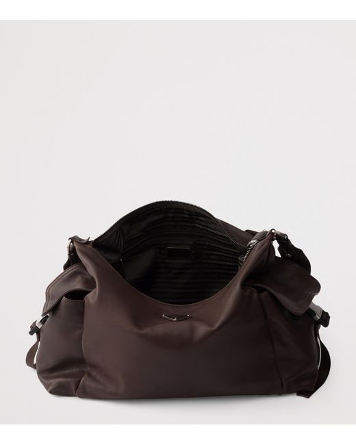 Prada Brown Leather Explore Shoulder Bag for men