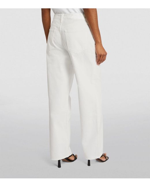 Agolde White Low-rise Wide-leg Jeans