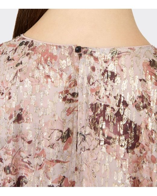 Max Mara Natural Metallic Silk Maxi Dress