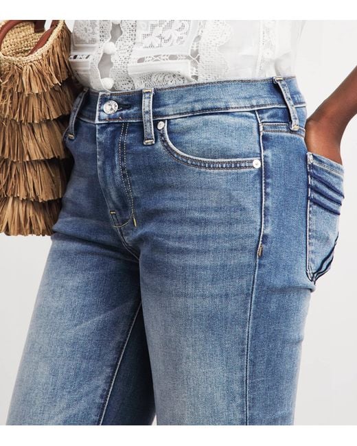 7 For All Mankind Blue Dojo Slim Illusion Flared Jeans
