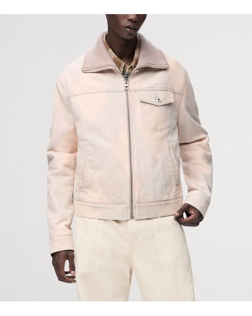 Loewe Natural Argyle-Print Denim Jacket for men