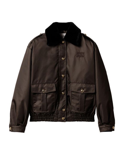 Miu Miu Black Technical Gazar Bomber Jacket
