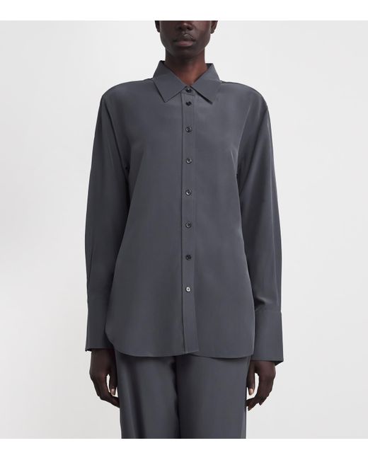 Joseph Blue Silk Crepe De Chine Joe Blouse