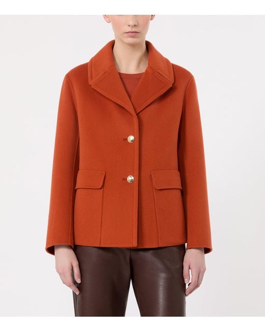 Max Mara Orange Virgin Wool Single-Breasted Jacket