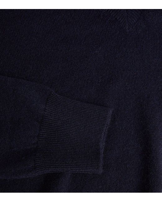 Harrods Blue Cashmere V-neck Sweater