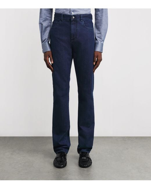 Canali Blue Slim Jeans for men