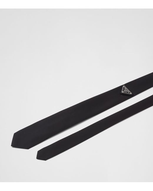 Prada White Re-Nylon Triangle Tie for men
