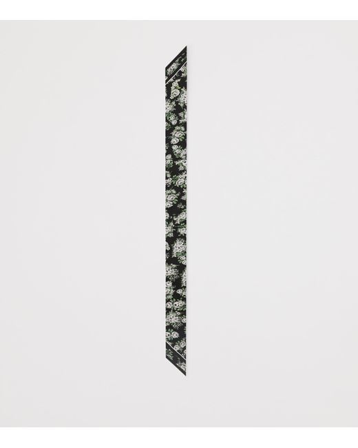 Dolce & Gabbana Metallic Silk Floral Skinny Scarf