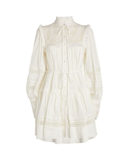 Shona Joy Lace-detail Lucia Mini Dress in Ivory (White) | Lyst UK