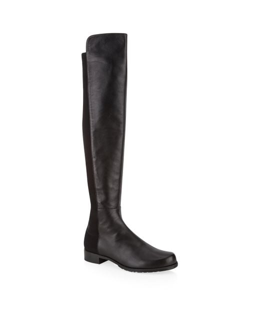 Stuart Weitzman Black Suede Lowland Over-the-knee Boots
