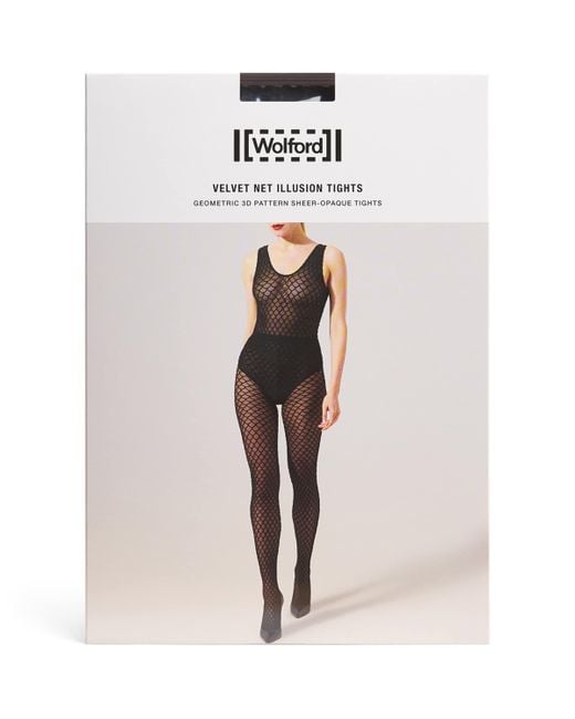 Wolford White Velvet Net Illusion Tights