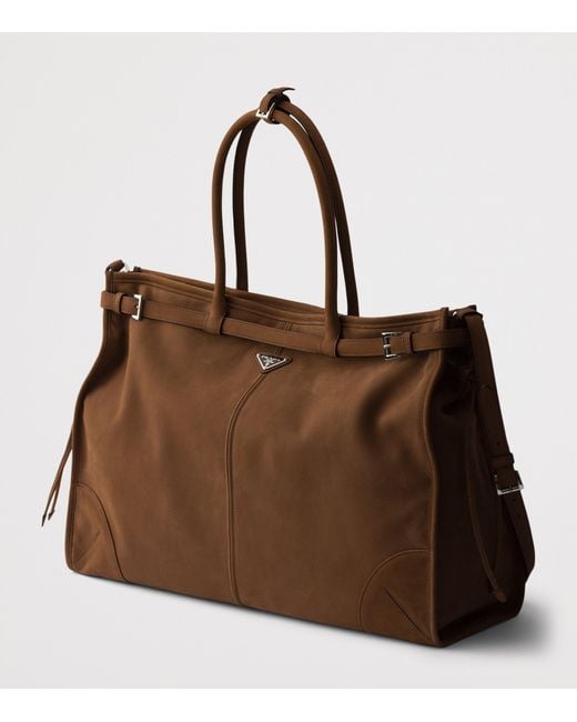 Prada Brown Large Leather Bonnie Top-Handle Bag for men