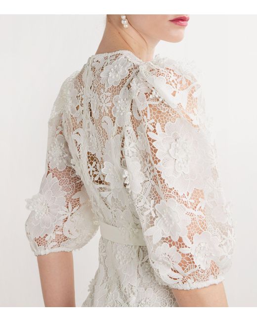 Zimmermann White Lace Floral Halliday Dress