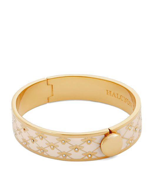Halcyon Days Natural Plated Enamel Bee Sparkle Bangle for men
