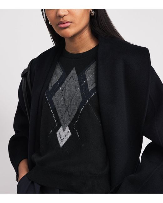 Johnstons Black Cashmere Le Jabots Sweater Vest