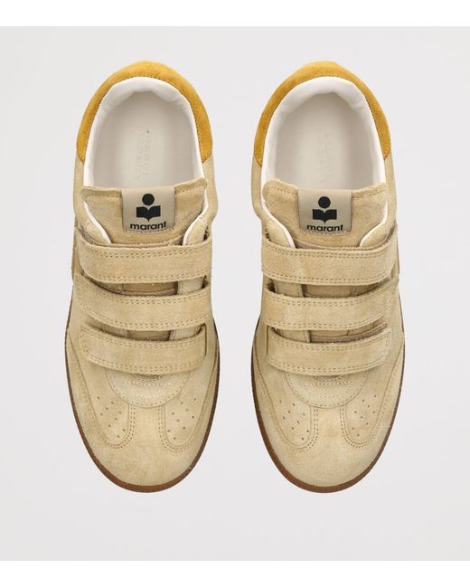Isabel Marant Natural Suede Beth Logo Sneakers