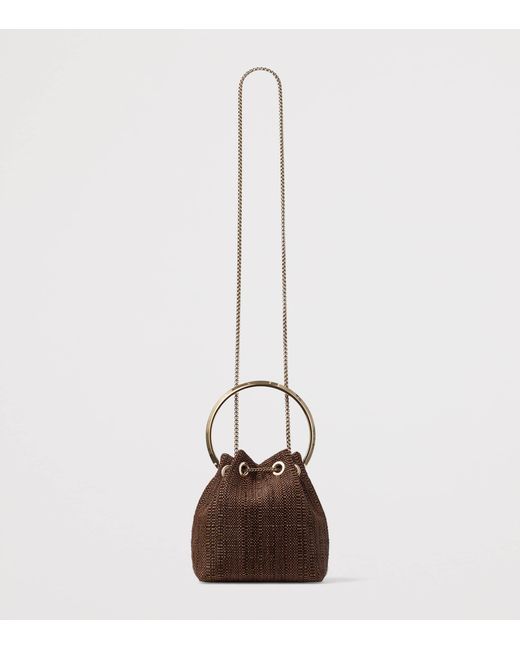 Jimmy Choo Brown Bon Bon Woven Top-Handle Bag