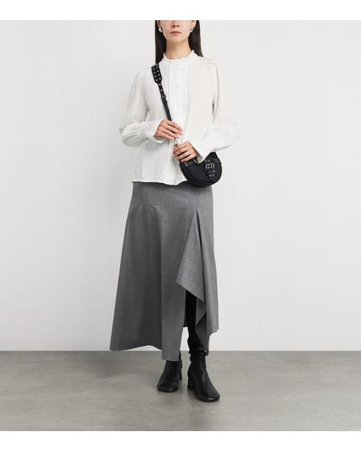 ME+EM White Cotton Pleated Blouse